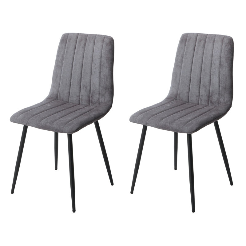 Kalie PAIR of Upholstered Dining Chairs, Grey