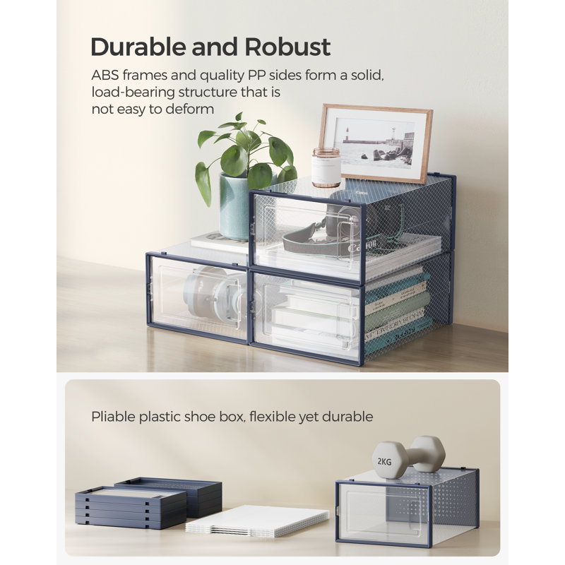 Stackable Shoe Storage Box, Gray