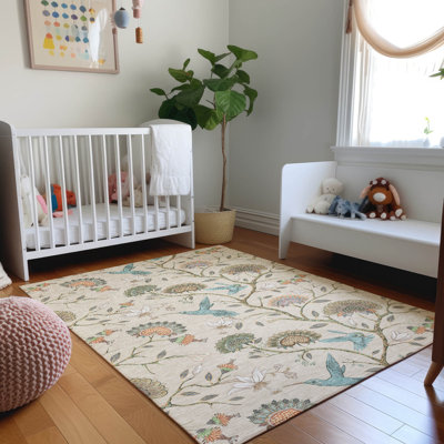 Tapis beige Cerrito AMF174 lavable à la machine de qualité supérieure Cerrito