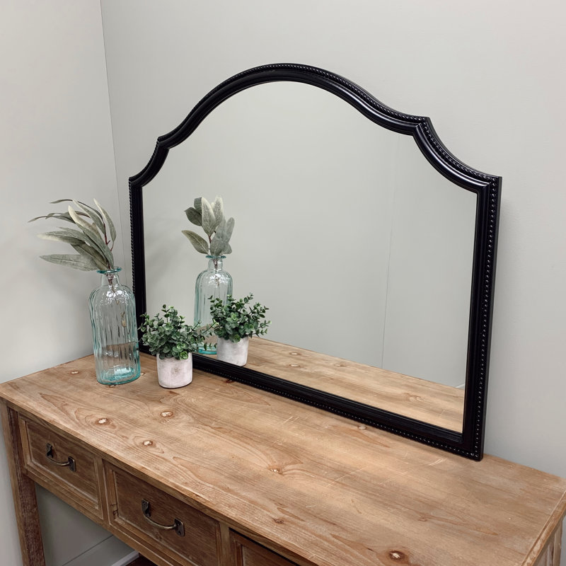 Miroir de cheminée encadré, Noir mat, 27' x 38''''