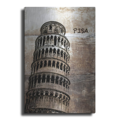 Art mural en métal luxueux «Italy» par Irena Orlov, 24 po x 36 po