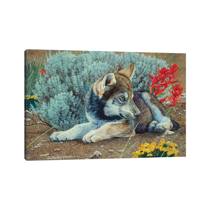 «Wolf IV» par - Toile tendue, H 18 po x l 26 po x P 1,5 po