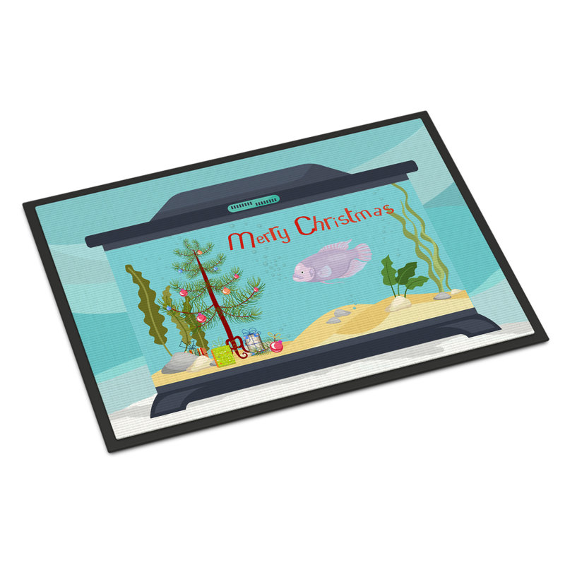 Tapis d'entrée antidérapant Guerriero, Gourami géant, L 18 po x L 27 po