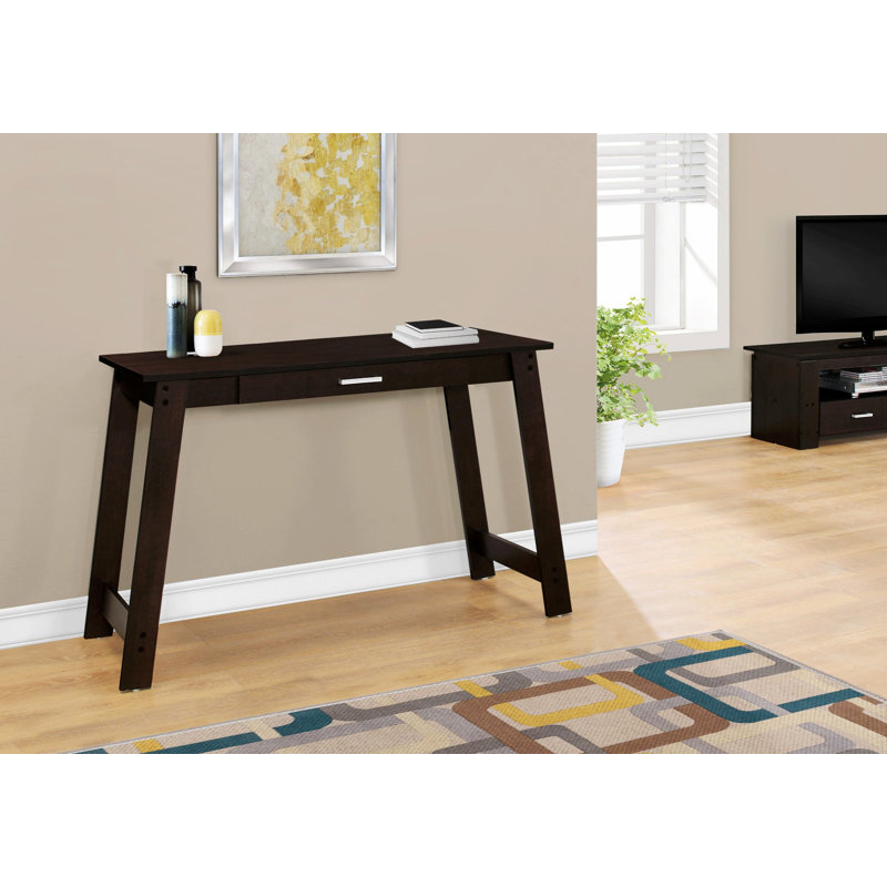 Contemporary Computer Desk, Home Office Desk With Storage Drawers, Espresso