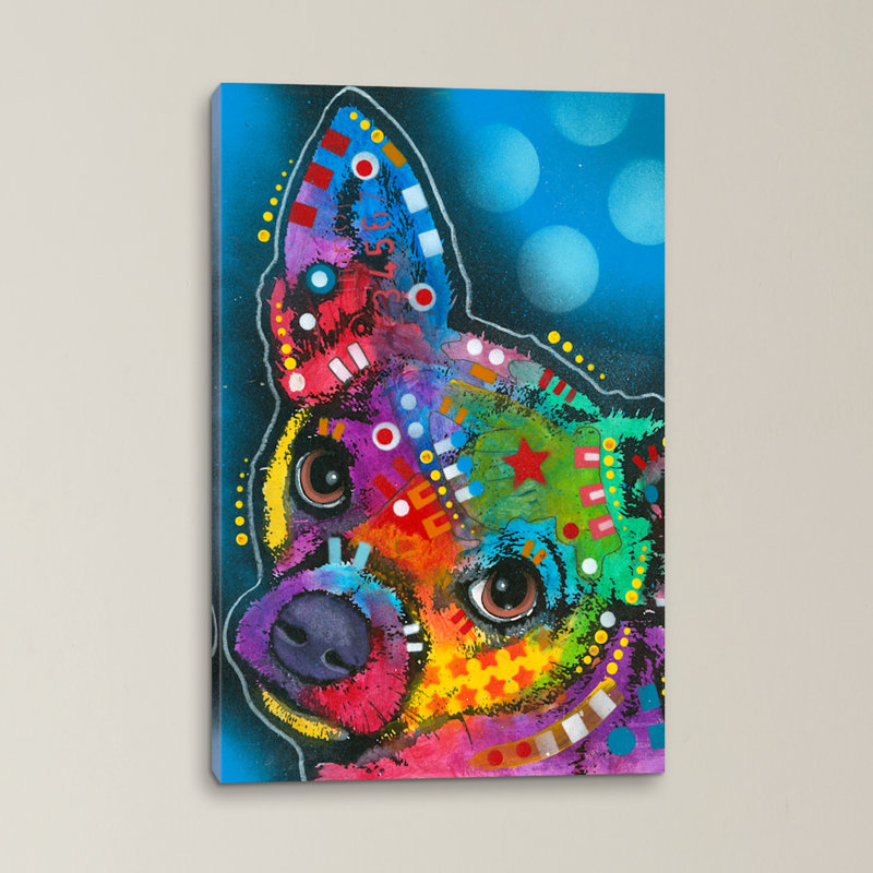 « pop chihuahua », impression sur toile tendue, H 18 po x l 12 po x P 1,5 po, Toile tendue