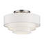 Très grand semi-encastré 4 lumières bronze avec abat-jour en tissu blanc cassé fabriqué à la main-672164011