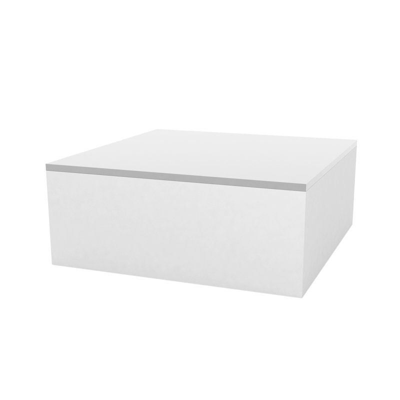 Jut Plastic Coffee Table, White, 47.25" W x 47.25" L x 12.5" H