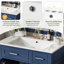 Meuble-lavabo de salle de bain avec lavabo en céramique, armoire de rangement moderne avec portes à fermeture douce, tiroir profond et tiroir standard, meuble-lavabo élégant pour les petites salles de bain-371528294