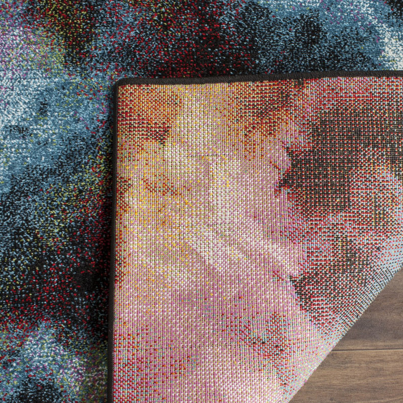 Acton Performance Abstract Rug, Square 4'