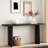 Modern Console Table With Geometric Shape Structure And Wood Grain-537937165