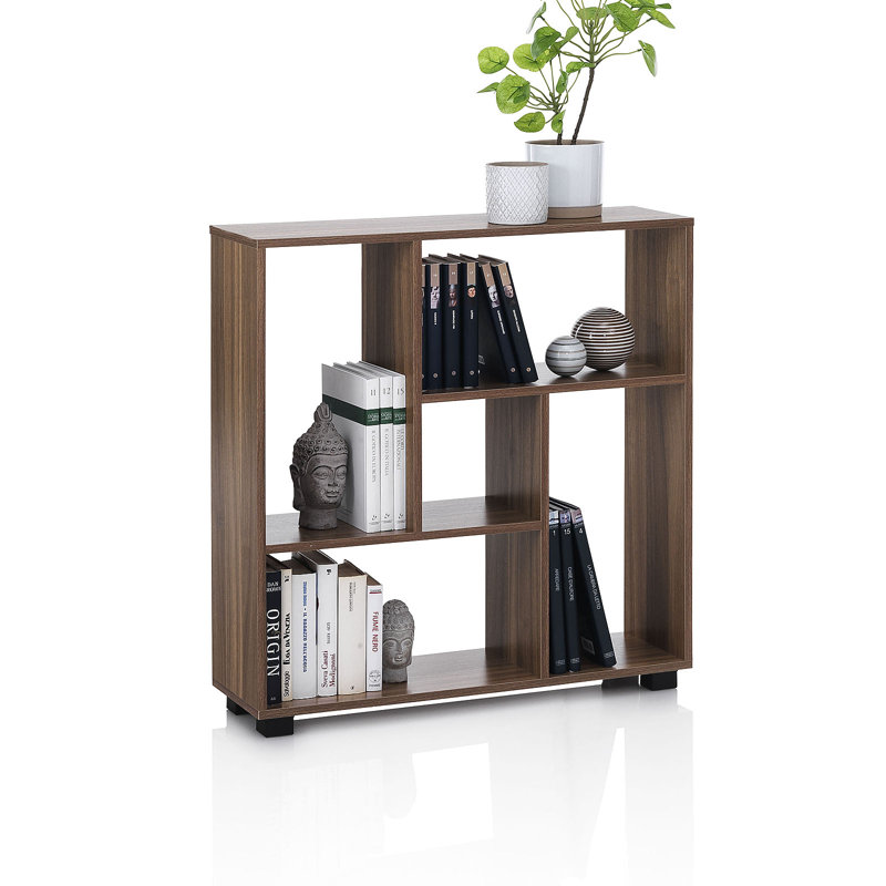 Naydia 83.5cm H x 80cm W Etagere Bookcase, Brown