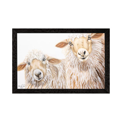 Ba Ba White Sheep by Diane Fifer - Floater Frame Painting on Canvas