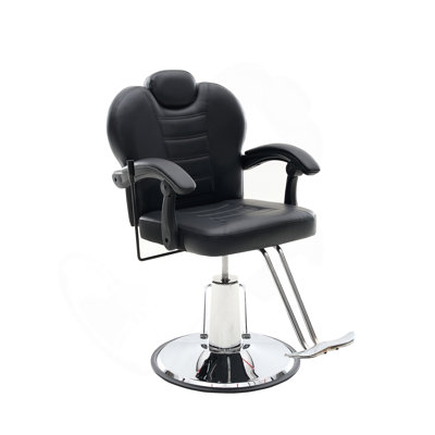 Fauteuil de coiffeur inclinable 90 ° à 150 ° pour salon de coiffure, fauteuil de salon pivotant à pompe hydraulique sur 360 ° pour coiffeur - Noir