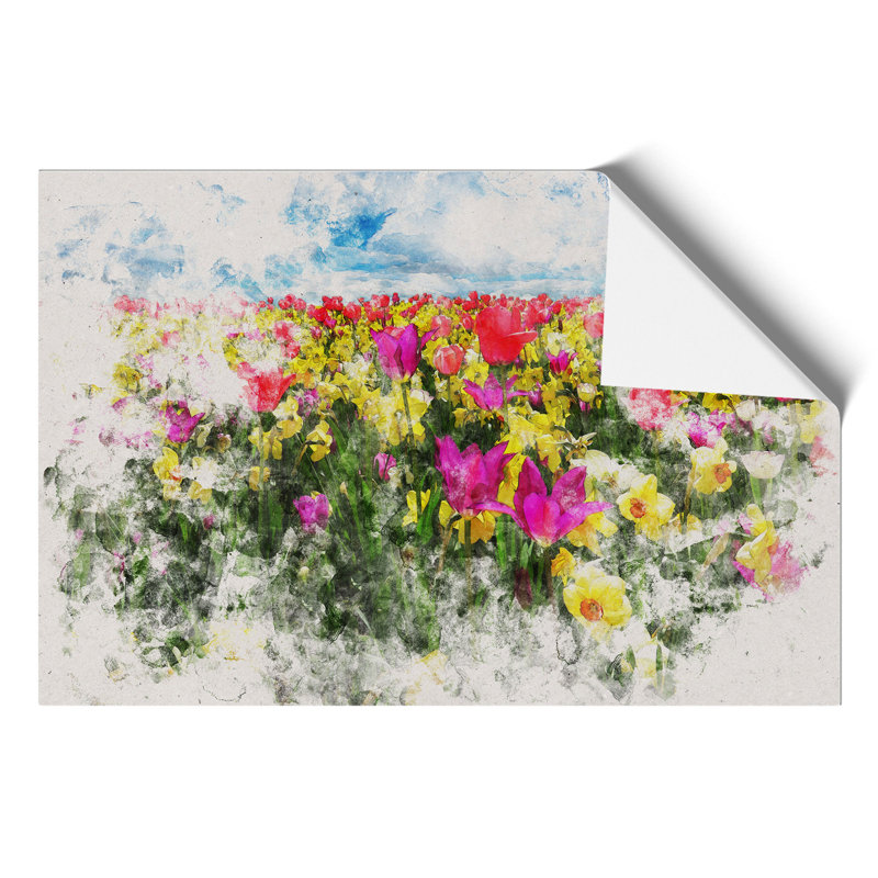Meadow of Flowers Watercolour - Frameless Print, 21cm H x 30cm W x 0.1cm D