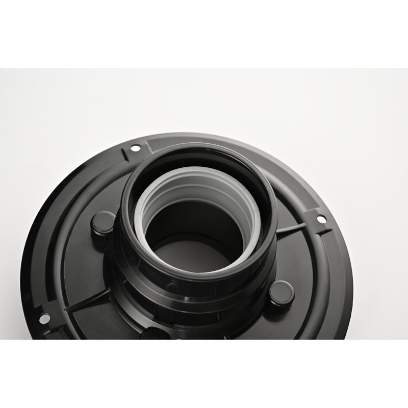 Round Shower Drain Base Flange, 6.5x6.5" ABS, Matte Black