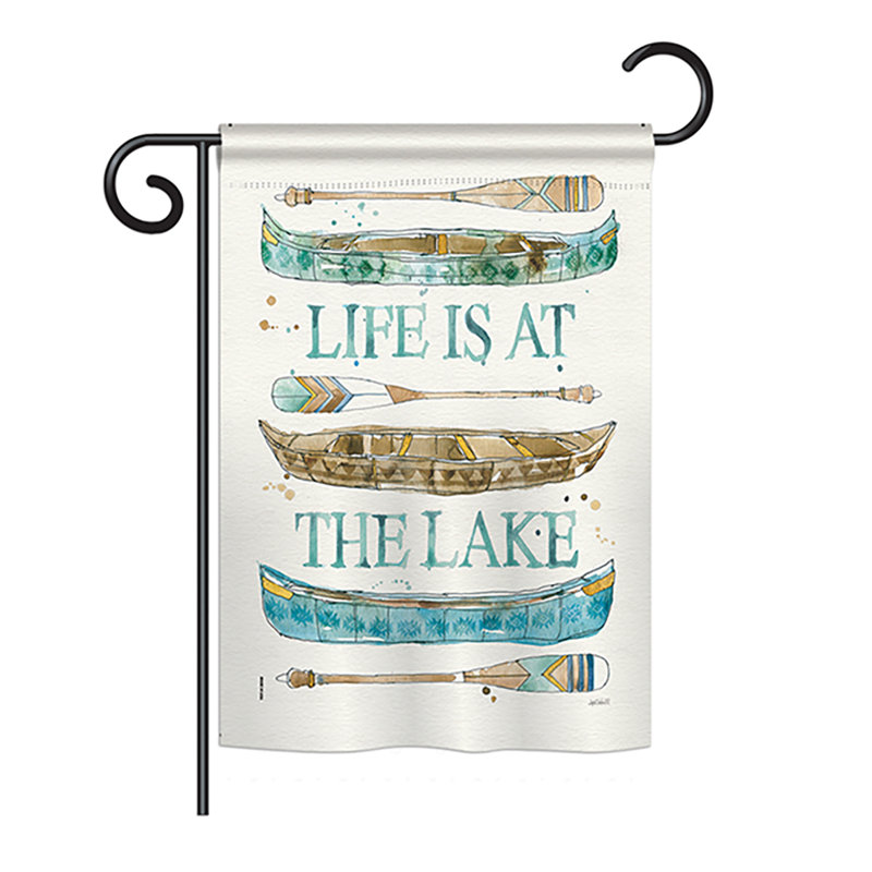 Drapeau de jardin en polyester 18,5 po x 13 po Life at the Lake