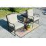 Ensemble de conversation extérieur en osier pour 2 personnes avec chaises simples et table d'appoint Leticia