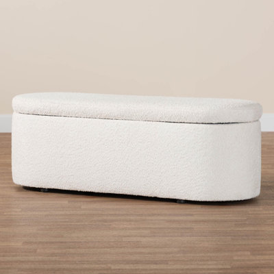 Polyester Blend Upholstered Storage Bench