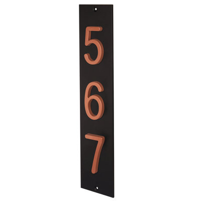 Royal Shade Flush Mount Vertical Aluminum Address Plaque – Customized 3-Digit