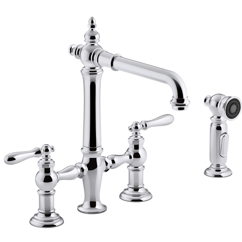 Artifacts® Bridge Faucet, Lever Handle, Polished Chrome