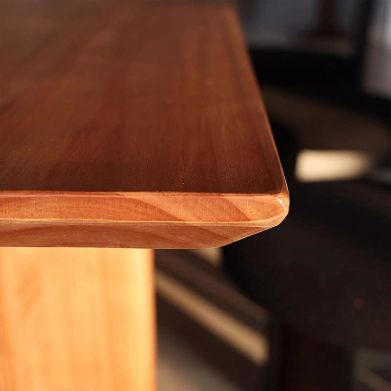 Table de salle à manger rectangulaire en bois massif de couleur noyer clair pour la salle à manger / cuisine