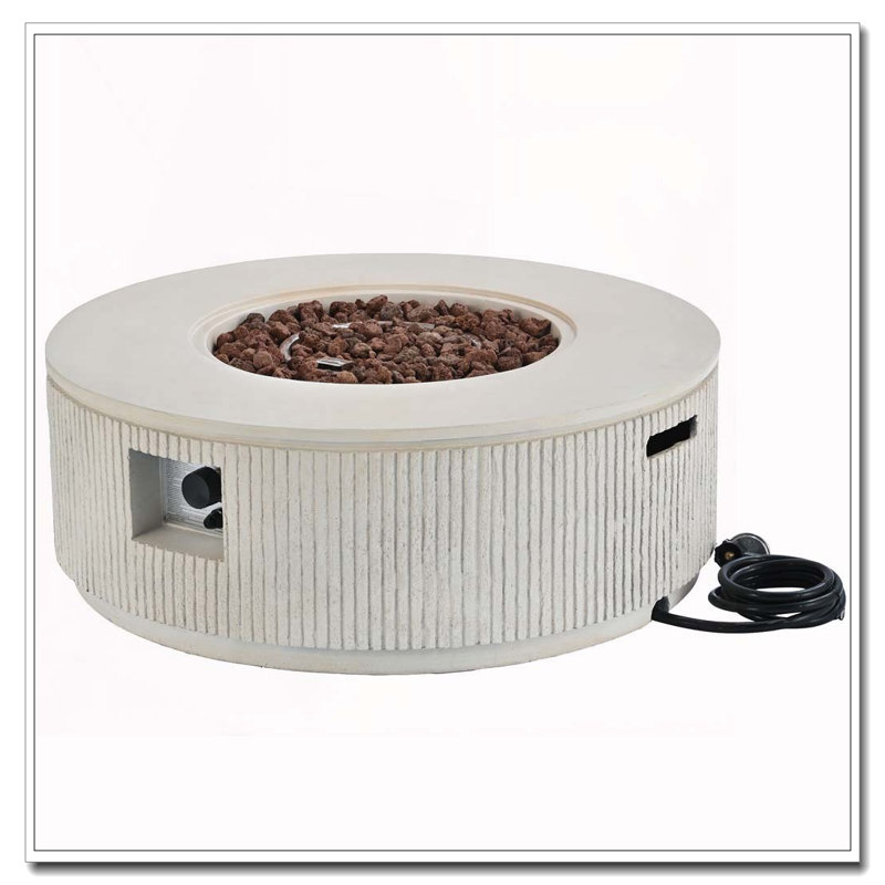 38.19'' MGO Propane Outdoor Fire Pit, Beige