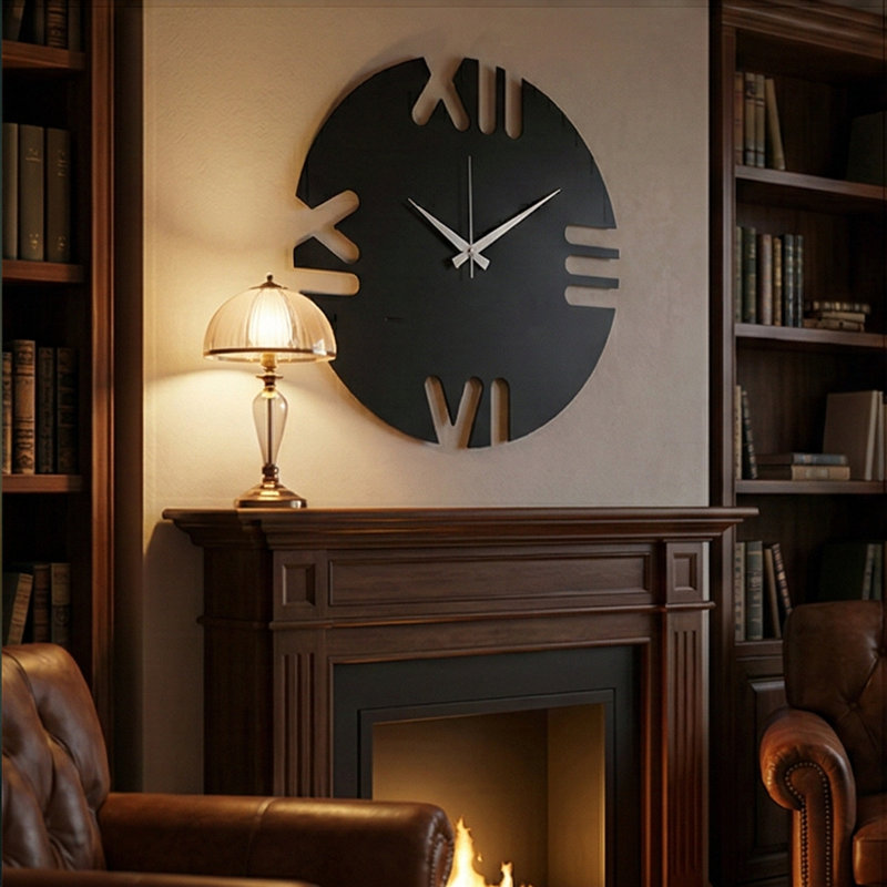 Metal Round Roman Numerals Wall Clock