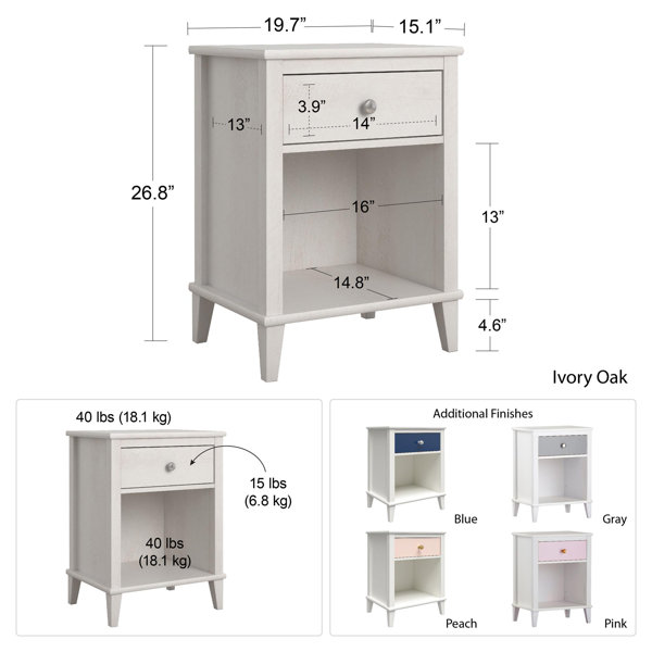 Little Seeds Monarch Hill Poppy 1 Drawer Nightstand & Reviews | Wayfair