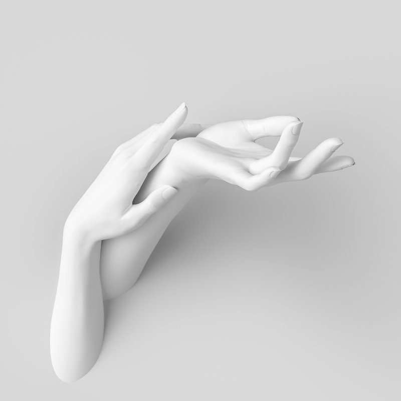 Women Hand Sculpture - Wrapped Canvas Print, 76cm H x 76cm W x 3.8cm D