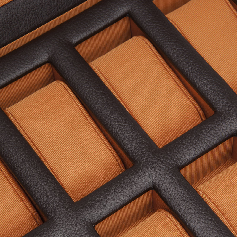 Wood Watch Box + Locking, Brown/Orange