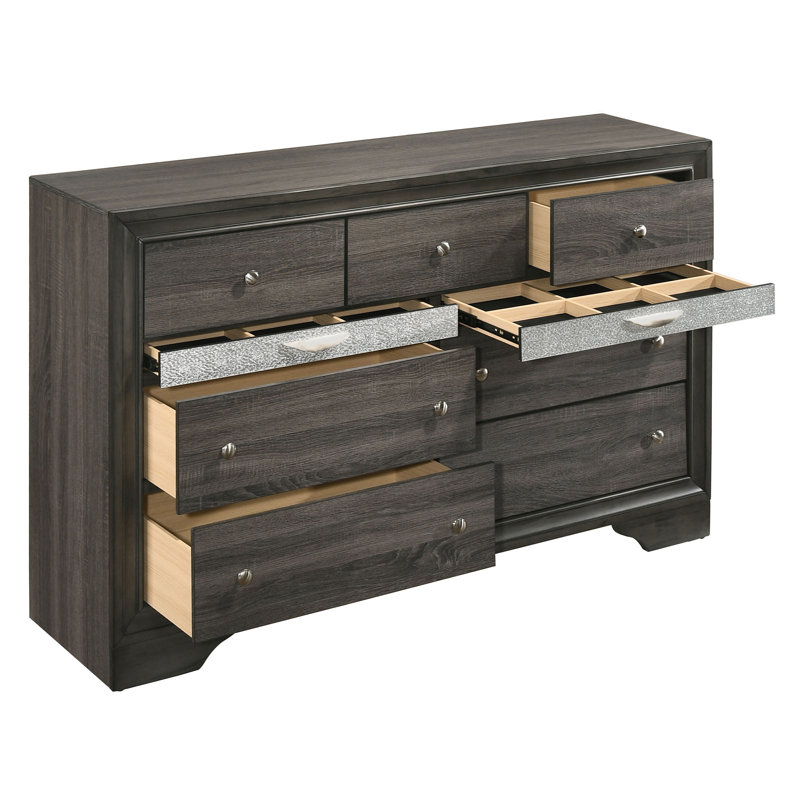 Commode 9 tiroirs Jubi, gris