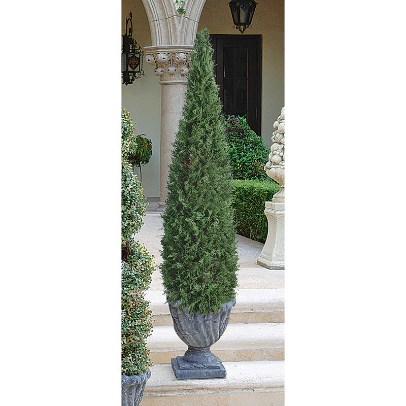 Topiaire de buisson artificiel avec urne, H 48 po x l 11 po x P 11 po