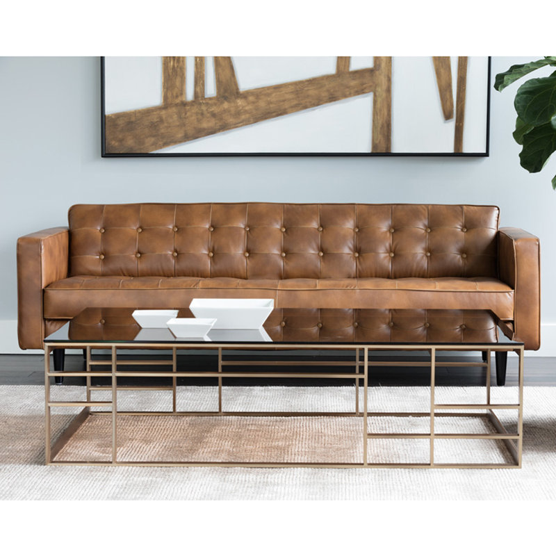 5West Sofa, Tan Faux Leather
