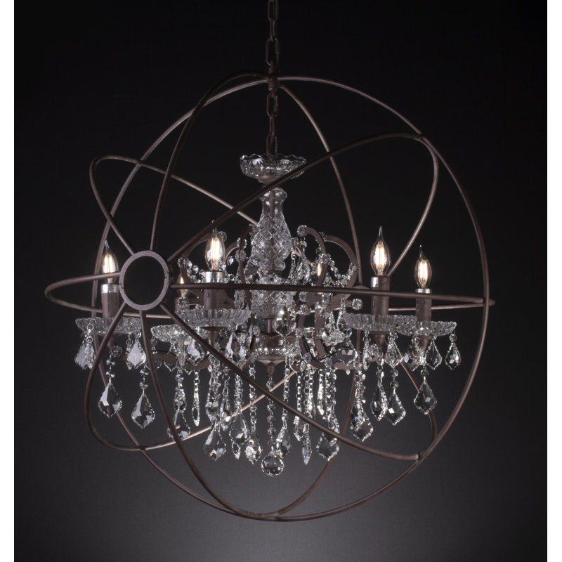Lustre 6 lumières façon bougie Romina, H 20 po x l 20 po x P 20 po