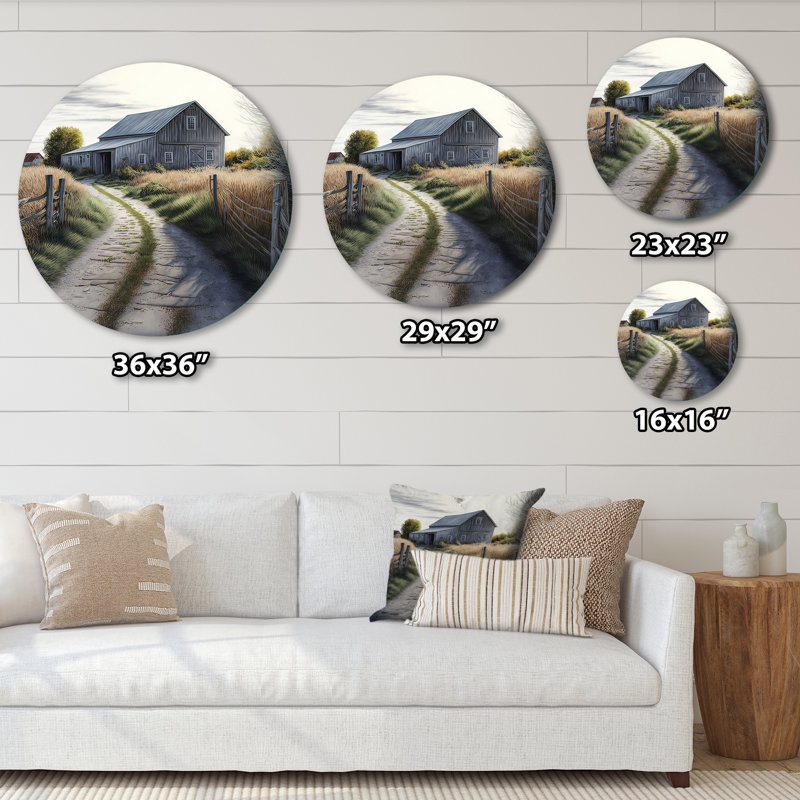 Neely - Décoration murale ronde en métal Farm, H 16 po x l 16 po