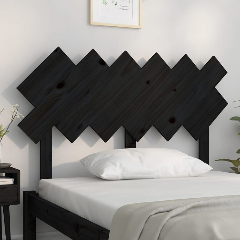 Leangelo Solid Wood Headboard, Black, 159.5 x 80.5 cm