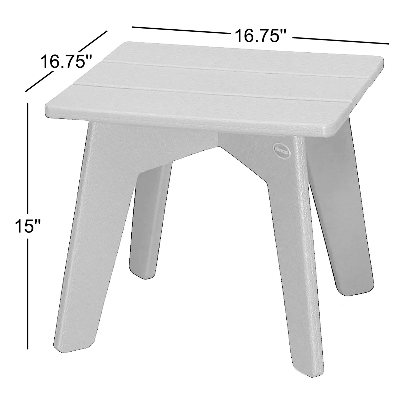 POLYWOOD® Riviera 17" Patio Side Table, Black