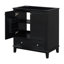 De salle de bain noir | base seulement, armoire multifonctionnelle avec portes et tiroirs, cadre solide et panneau en MDF (114 caractères)