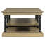 Table basse en bois durable de 55,1 pouces avec 2 tablettes de rangement ouvertes pour un décor de salon moderne et fonctionnel