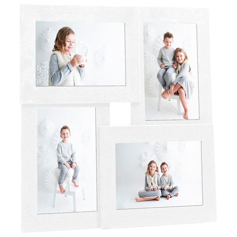 vidaXL Photo Frame MDF, PS Photo Frame Rectangular Modern, 5.91 in H x 3.94 in W x 0.2 in D, White