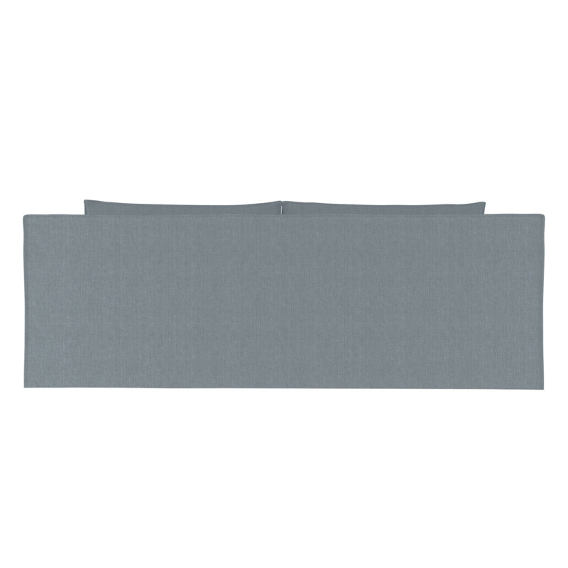 Mulberry Square Track-Arm Sofa with Flange Seam, Box Weave Linen Silver Streak, 33" H x 96" W x 45" D, Weathered