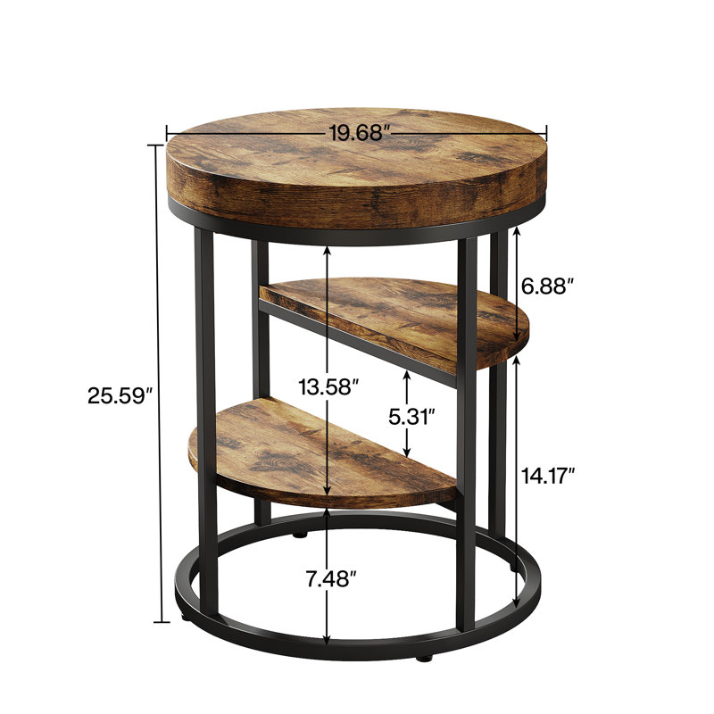 Table de bout Leighann, Brun / noir