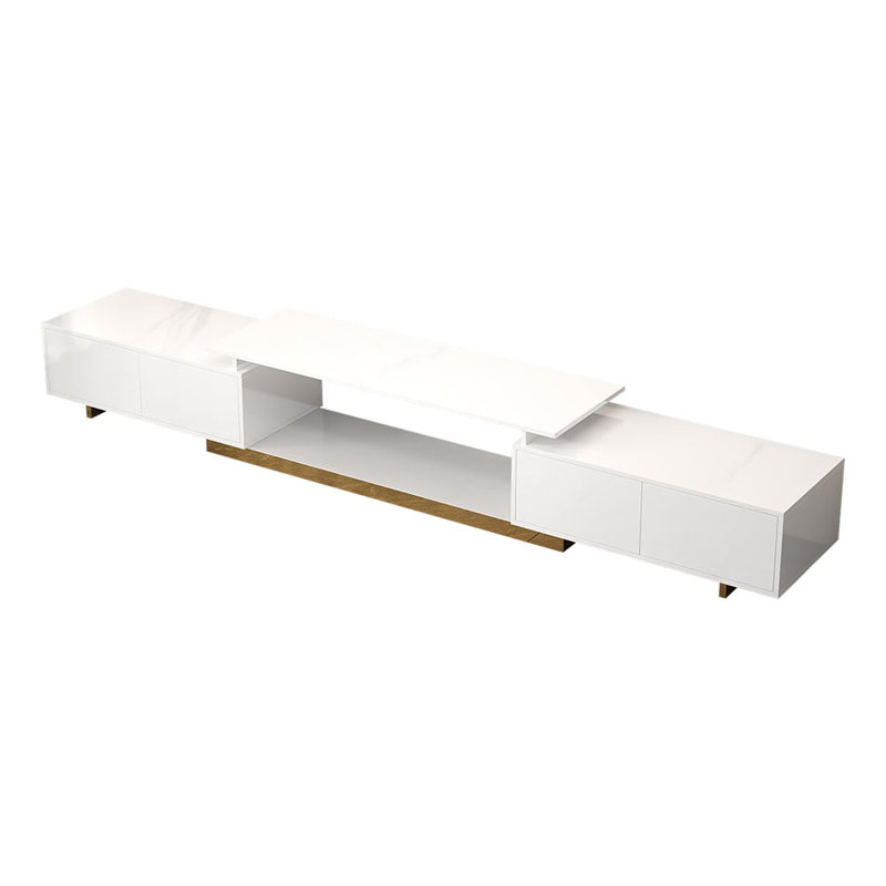 TV Stand for TVs up to 88", White Wood