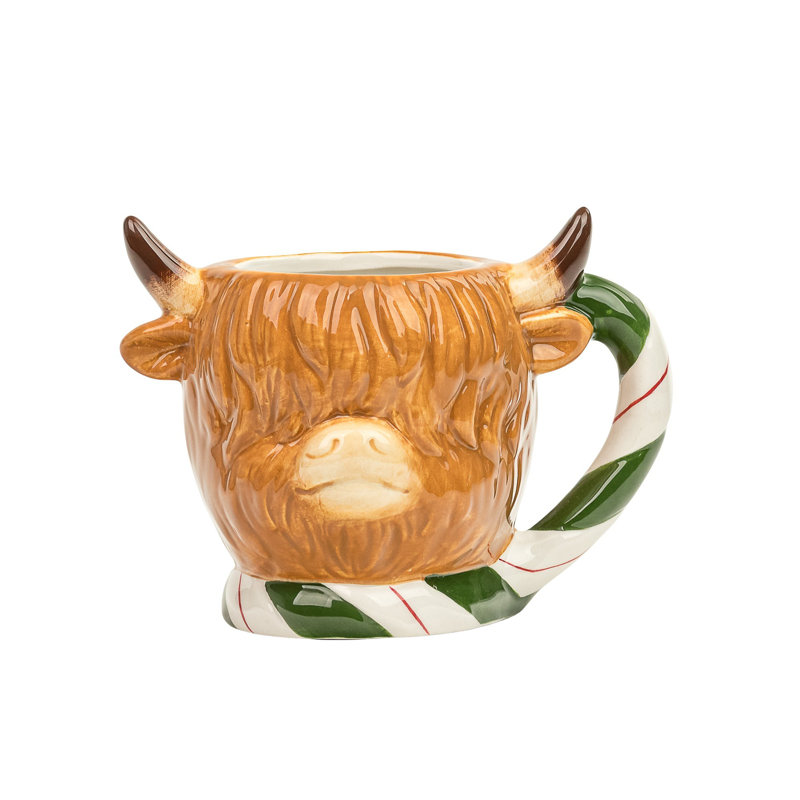 10 grandes tasses de vache de Noël 10 Highland Street, ensemble de 4