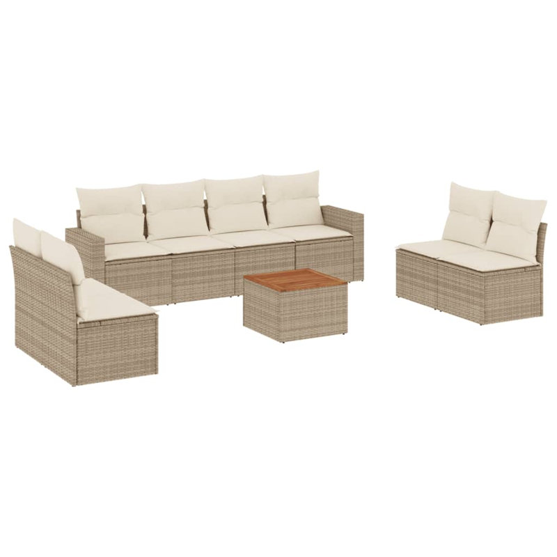 Ensemble de canapé de jardin Vidaxl beige, blanc crème