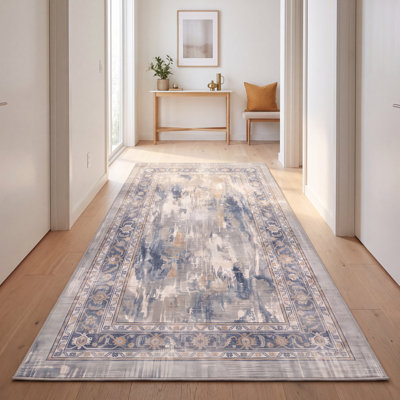 Tapis lavable en cèdre moderne vieilli, uni, bleu, gris, or, crème, ivoire, antidérapant, à poils courts, pour l'intérieur et l'extérieur, adapté aux animaux domestiques, salon, chambre, salle à manger, entrée, couloir, bureau