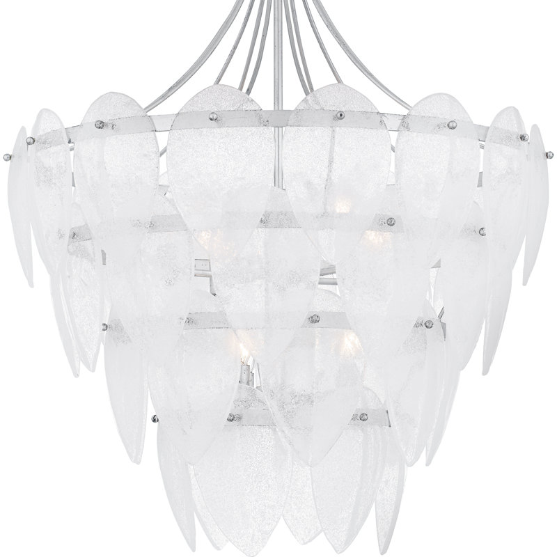 Luminaire suspendu feuille 7 lumières Lilestone, Argent argent