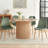 Dining Table Set for 4, Mid Century Modern 47 Inch Wooden Round Dining Table Set, Space Saving (Table + 4 Green Chairs)-45720056