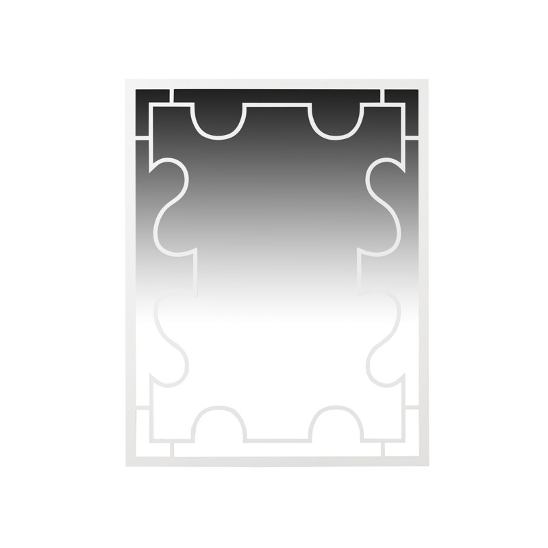 Vincennes Flat Metal Wall Mirror, Matte White
