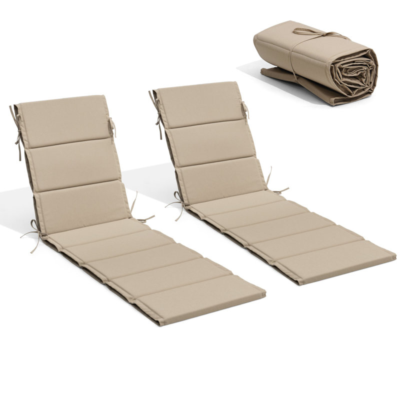 Latitude Run® Outdoor Seat/Back Cushion, 26" W x 80" D, Beige